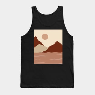 Boho Abstract Artl Landscape Sunset Mountains Design Tank Top